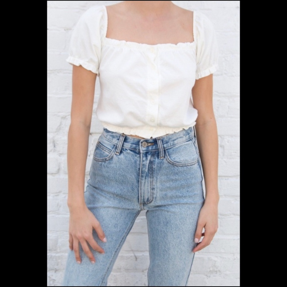 Brandy Melville White Crop Square Neck